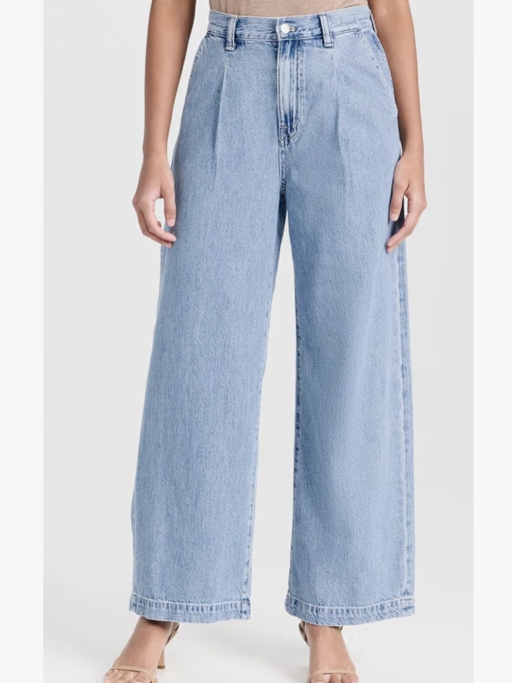 Madewell "The Harlow" Light Blue Wide-Leg Pleated Jeans size 31